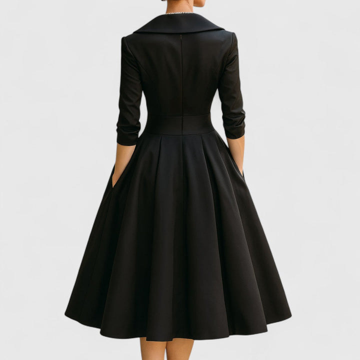 Rosalie | Elegancka midi sukienka z delikatnym połyskiem