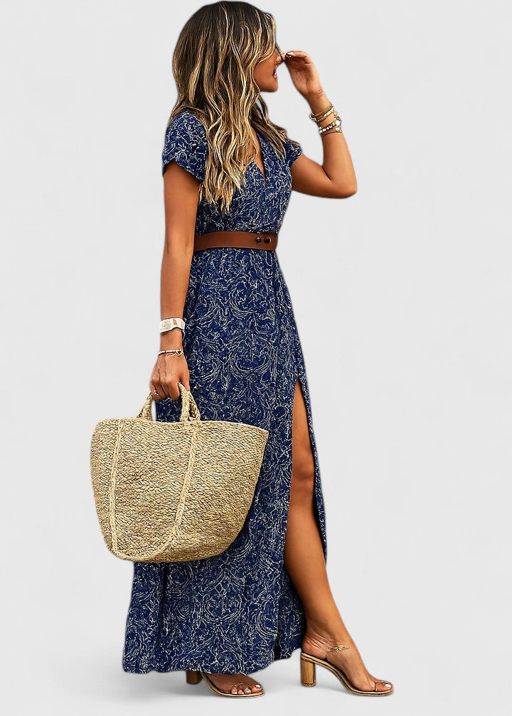 Damska Boho Sukienka Maxi z Zwiewnym Krojem na Lato
