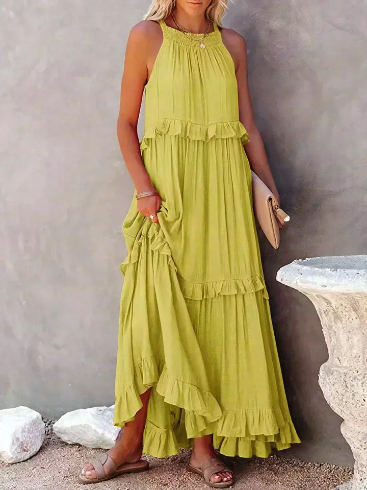 Sarah | Sukienka Maxi Volant Halter (Prawie wyprzedana)