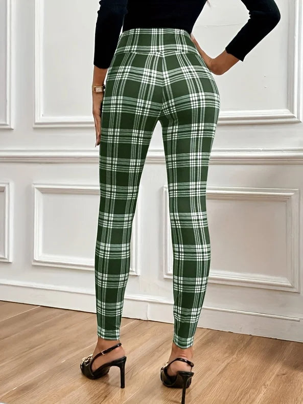 Legginsy Wysoki Stan w Kratkę