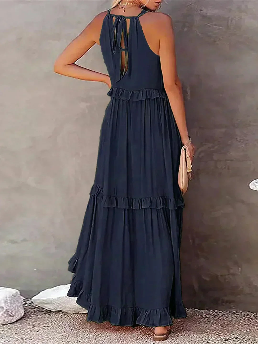 Sarah | Sukienka Maxi Volant Halter (Prawie wyprzedana)