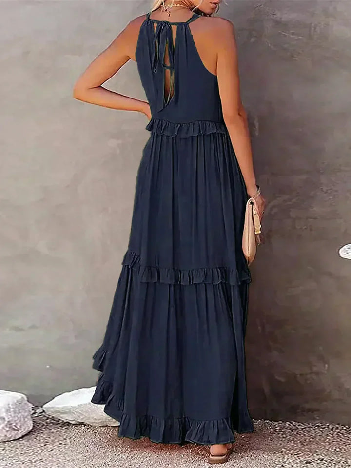 Sarah | Sukienka Maxi Volant Halter (Prawie wyprzedana)