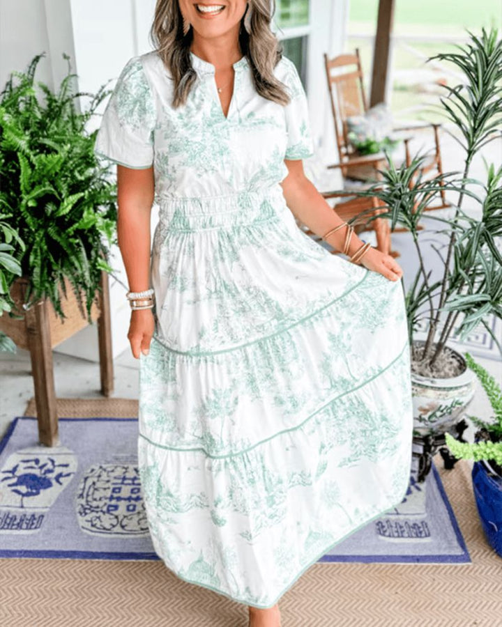 Eleska – Elegancka maxi sukienka w wzór
