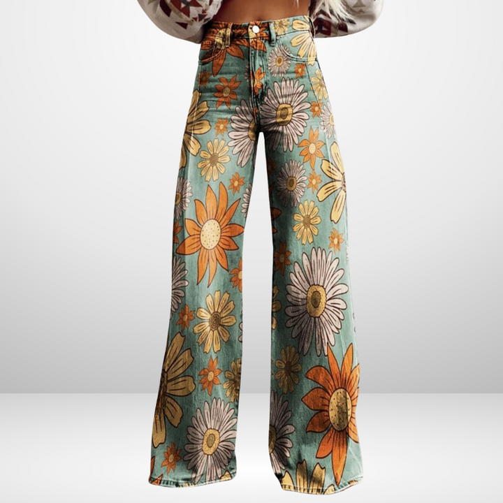 CINDY™ | Vintage Kwiatowe Szerokie Spodnie