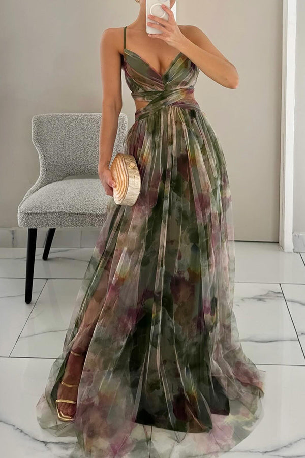 Frostine™ | Długa sukienka w kwiaty i romantyczna