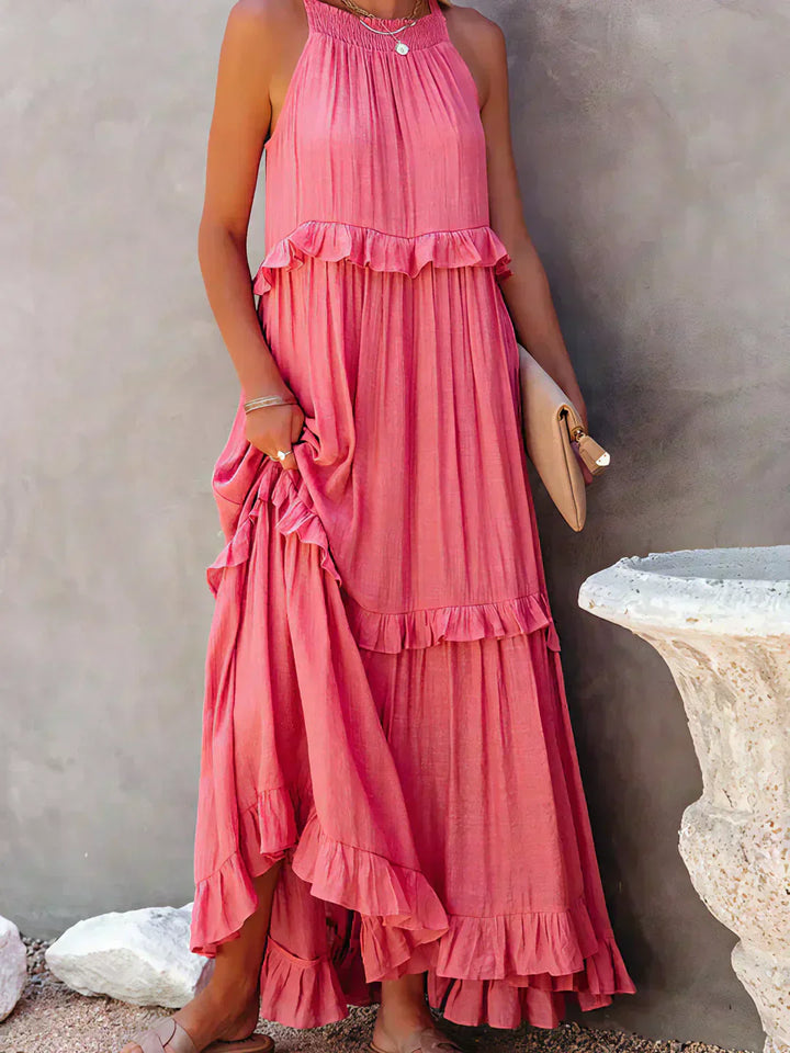 Sarah | Sukienka Maxi Volant Halter (Prawie wyprzedana)