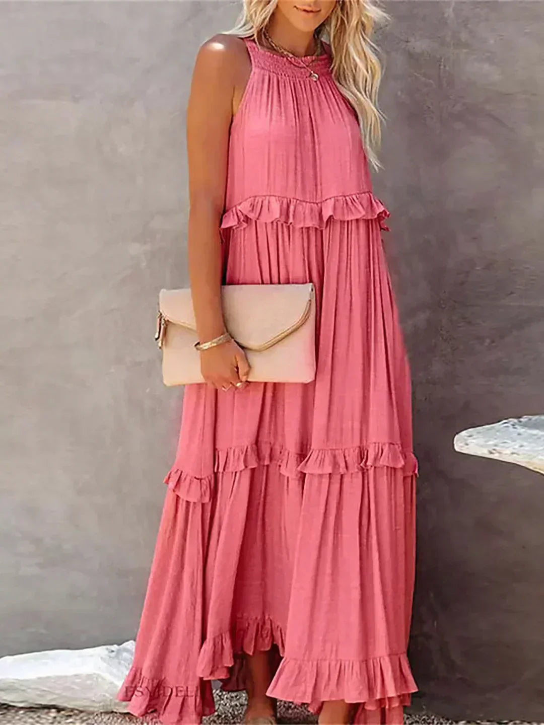 Sarah | Sukienka Maxi Volant Halter (Prawie wyprzedana)