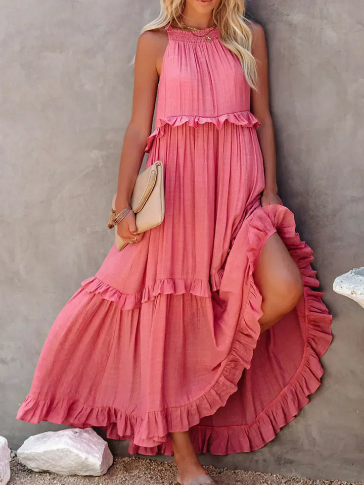 Sarah | Sukienka Maxi Volant Halter (Prawie wyprzedana)