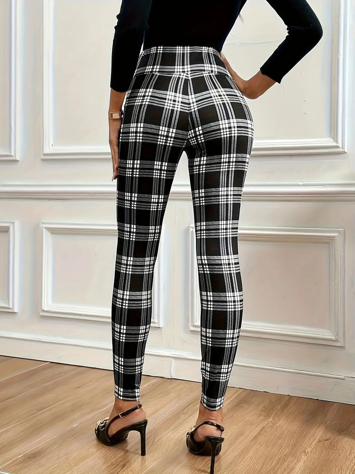 Legginsy Wysoki Stan w Kratkę