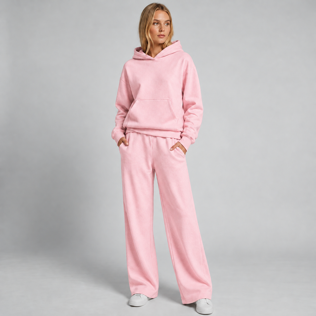 Damski Dres z Szerokimi Nogawkami Bluza z Kapturem