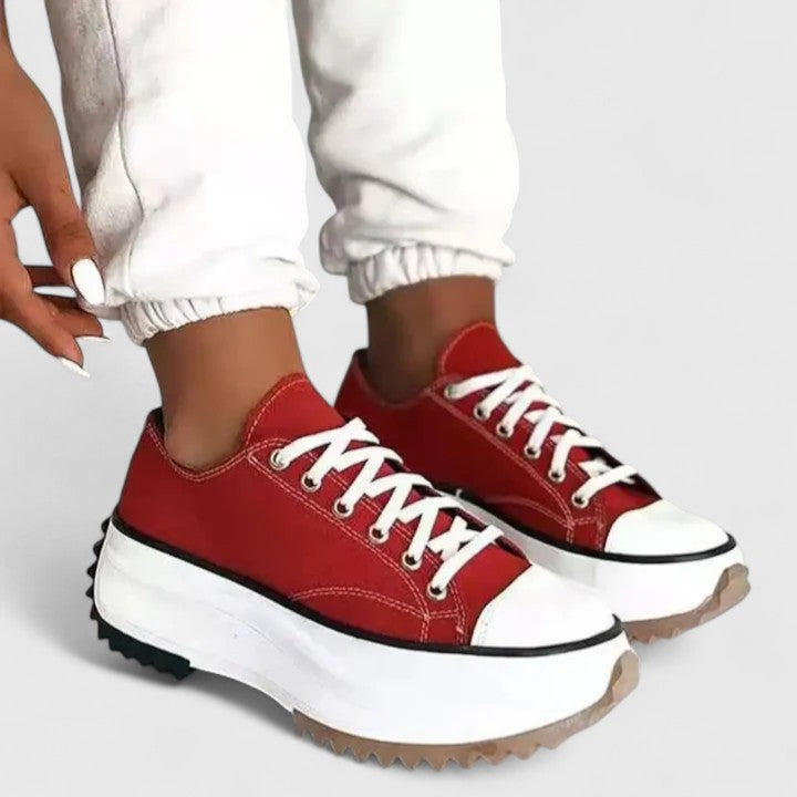 Damskie Sneakersy dla kobiet sznurowane platforma lekkie codzienność