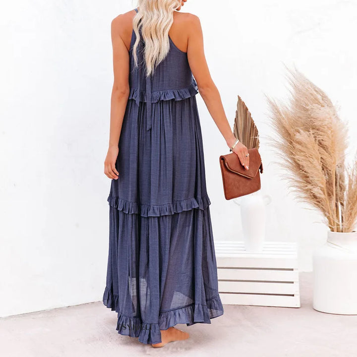 Sarah | Sukienka Maxi Volant Halter (Prawie wyprzedana)