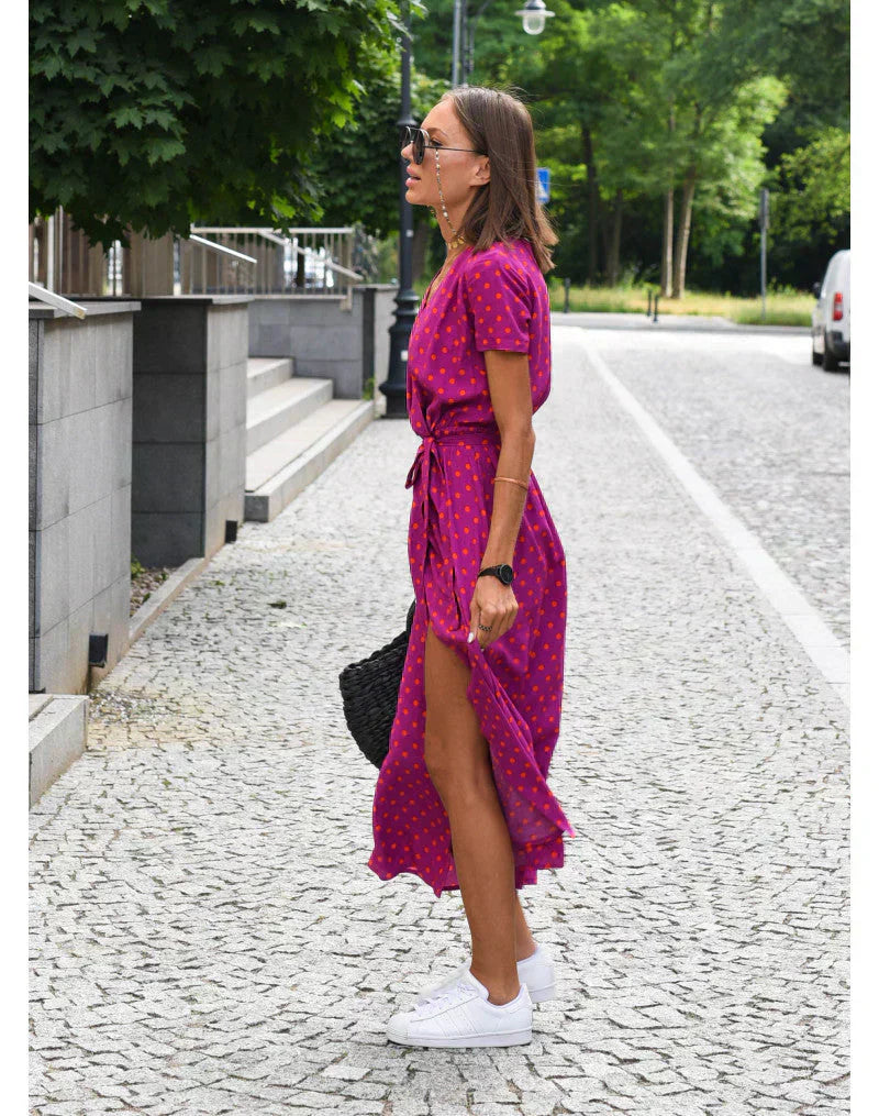 Suzanne - Elegancka sukienka z dekoltem w kształcie litery V