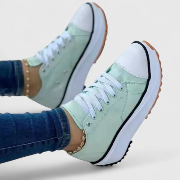 Damskie Sneakersy dla kobiet sznurowane platforma lekkie codzienność