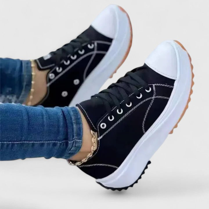 Damskie Sneakersy dla kobiet sznurowane platforma lekkie codzienność
