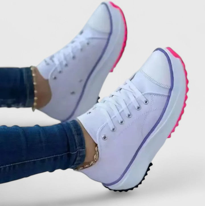 Damskie Sneakersy dla kobiet sznurowane platforma lekkie codzienność