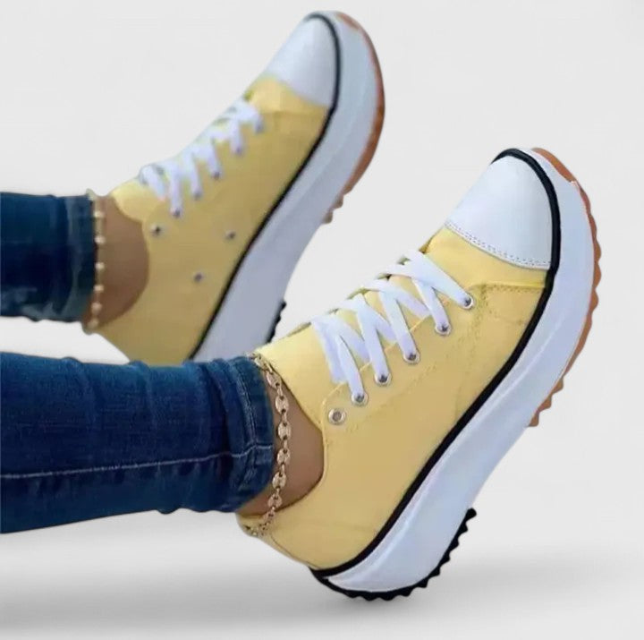 Damskie Sneakersy dla kobiet sznurowane platforma lekkie codzienność