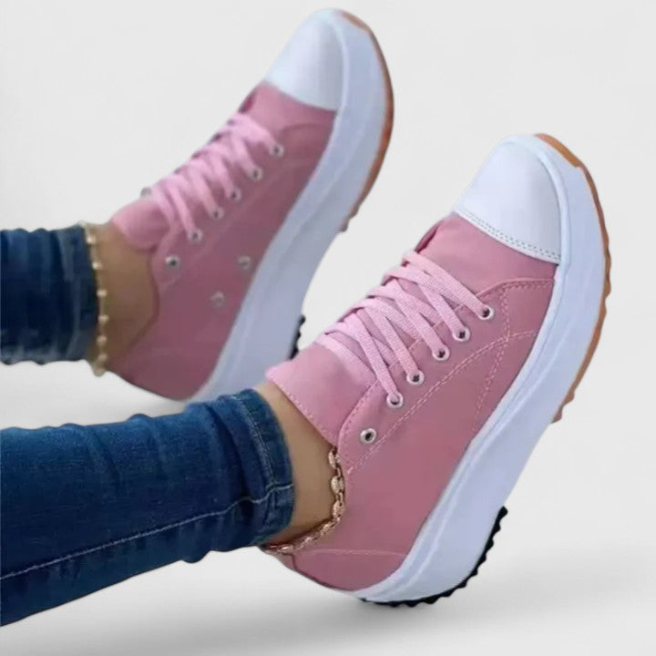 Damskie Sneakersy dla kobiet sznurowane platforma lekkie codzienność