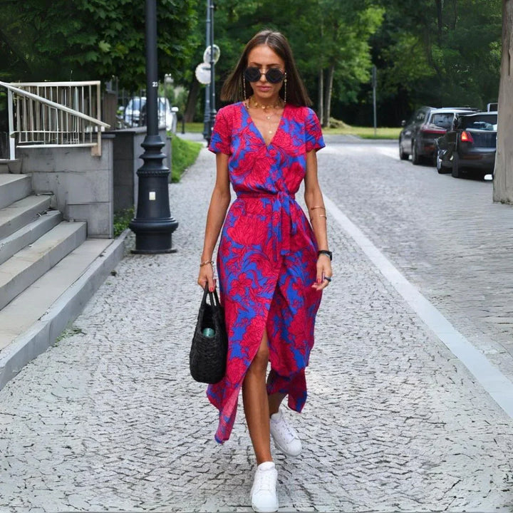 Suzanne - Elegancka sukienka z dekoltem w kształcie litery V