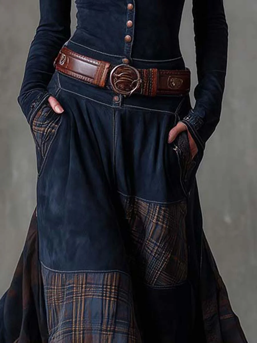 Elisa | Sukienka z paskiem, z materiału zamszowego