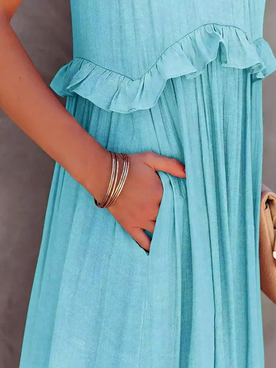 Sarah | Sukienka Maxi Volant Halter (Prawie wyprzedana)