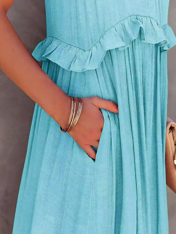 Sarah | Sukienka Maxi Volant Halter (Prawie wyprzedana)