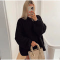 Damski Oversizowy Sweter z Półgolfem do Codziennego Użytku