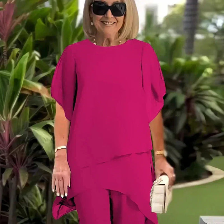 Beata – Elegancki asymetryczny top i spodnie